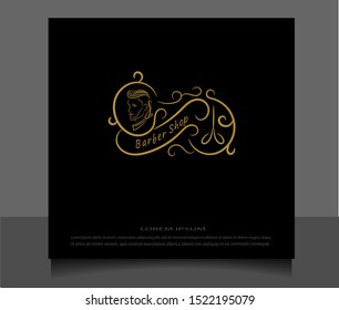 Creative flat style of barber shop logo icon vector ilustration template. Modern line sketch in eps 10.