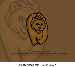 Creative flat style of bear logo vector ilustration template. Modern logo in eps 10.