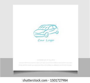 Creative flat style of car logo icon vector ilustration template. Modern line sketch in eps 10.