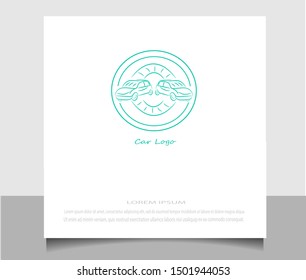 Creative flat style of car logo icon vector ilustration template. Modern line sketch in eps 10.