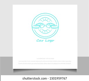 Creative flat style of car logo icon vector ilustration template. Modern line sketch in eps 10.
