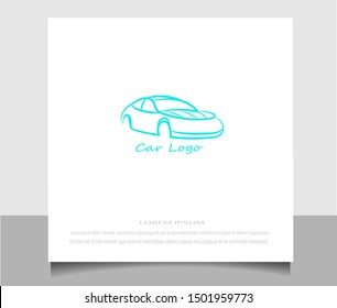 Creative flat style of car logo icon vector ilustration template. Modern line sketch in eps 10.