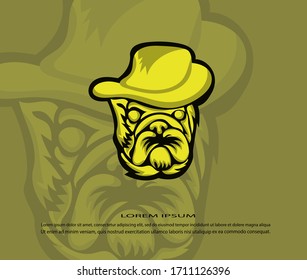 Creative flat style of dog logo vector ilustration template. Modern logo in eps 10.