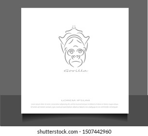 Creative flat style of gorilla logo icon vector ilustration template. Modern line sketch in eps 10.