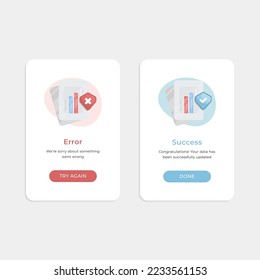 Creative flat style icon vector illustration for success, error info message page, modern graphic element for GUI UI screen template for smartphone or website banner