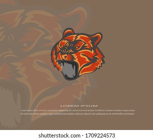 Creative flat style of tiger logo vector ilustration template. Modern logo in eps 10.