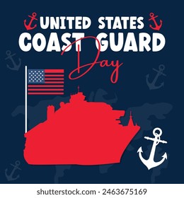 creative flat united states coast guard for illustration background