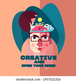 Creative Flat Vector Illustration, can be used for Poster, Book Cover, Phamplet, Brochure, T-shirt etc