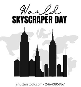 creative flat world skyscraper day for illustration background