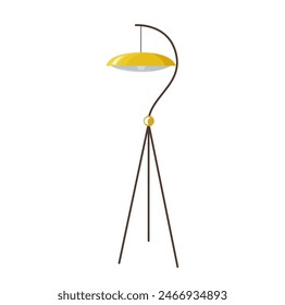 Creative floor electric lamp with lampshade on stand in loft style for office or home interior