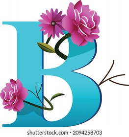 Creative floral B logo icon art illustration