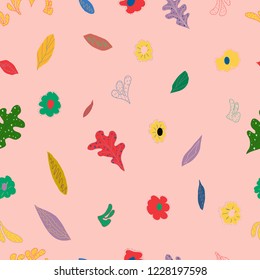 Creative floral background. Hand Drawn textures. Trendy Graphic Design for banner, poster, card, cover, invitation, placard, brochure or header.
