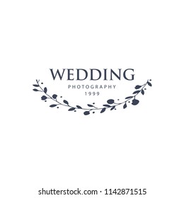 Creative Floral Concept Logo Template, Wedding Photography  