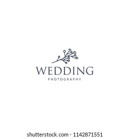 Creative Floral Concept Logo Template, Wedding Photography  