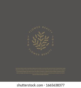 Creative Floral Concept Logo Template. leaf logo premium