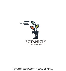 Plantilla de logotipo de concepto floral creativo. prima del logotipo de la hoja
