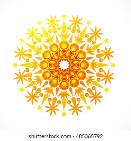 Creative floral design decorated rangoli for Indian Festival, Happy Diwali celebration.
