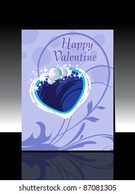 creative floral, dots background with beautiful pearl decorated heart