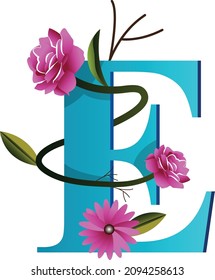 Ilustración del icono del logotipo de la floral E creativa