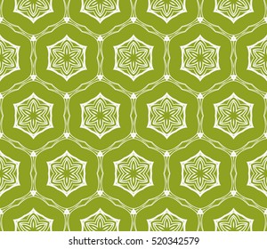 creative floral geometric ornament. seamless vector pattern. green. for wallpaper, invitation
