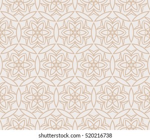 creative floral geometric pattern. seamless vector illustration. beige color