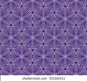 creative floral geometric pattern. seamless vector illustration. purple and white color