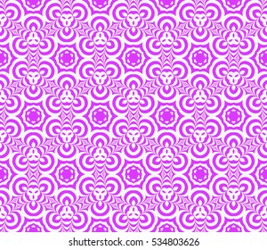 creative floral geometric seamless pattern. optical illusion vector illustration. pink, white. for interior design, wallpaper, invitation