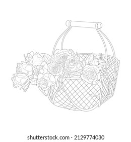 Diseño creativo de líneas florales de flores