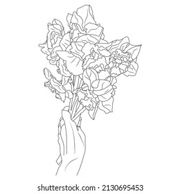 Diseño creativo de líneas florales de flores