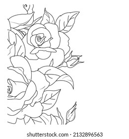 Creative Floral Hand Drawn Flower Line Art Design