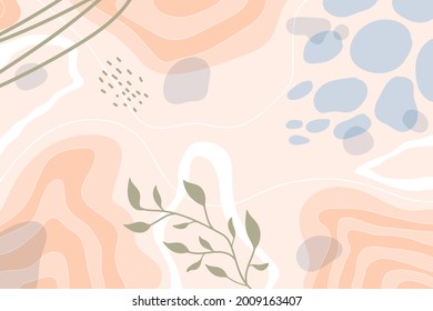 Creative floral header in tropical style. Modern minimal design. Hand Drawn textures. Ideal for web, card, poster, cover, invitation, brochure. Vector. Isolated.