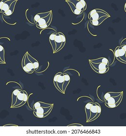 Diseño floral creativo en tonos azules. El patrón inusual se parece a brotes, semillas, hojas, pimientos. Se puede utilizar para papeles pintados, patrones, fondos de páginas web, tejidos, textiles, texturas superficiales