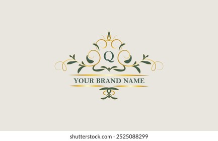 Design de logotipo floral criativo com letra inicial Q. Monograma de vetor de beleza, modelo para qualquer empresa, casamento, moda, joias, boutique.