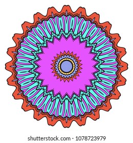 Creative floral mandala, decorative ornament. design for print fabric, tatto. vector.