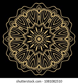 Creative floral mandala, decorative ornament. design for print fabric, tatto. vector.