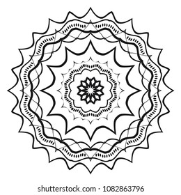 Creative floral mandala, decorative ornament. design for print fabric, tatto. vector.