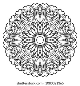 Creative floral mandala, decorative ornament. design for print fabric, tatto. vector.