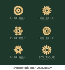 Creative floral ornament logo and icon set. design template vector. 