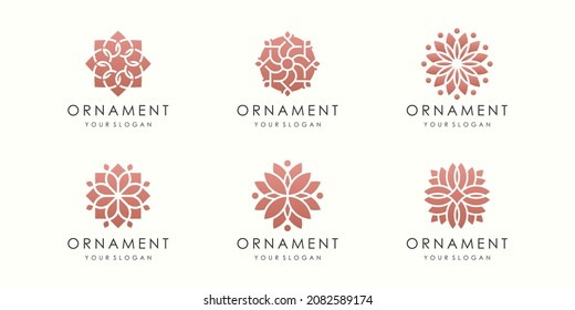 Creative Floral ornament logo and icon set. design template vector.