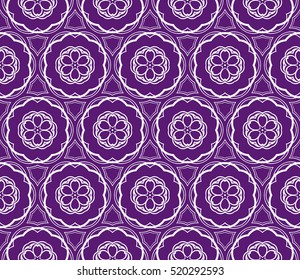 creative floral ornament. seamless geometry pattern. vector illustration. purple color