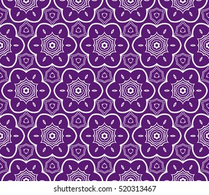 creative floral ornament. seamless geometry pattern. vector illustration. purple color