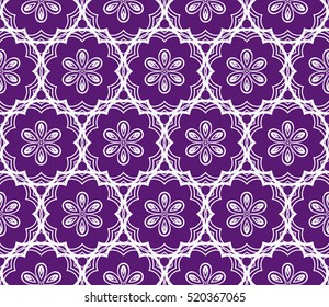 creative floral ornament. seamless geometry pattern. vector illustration. purple color