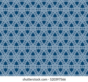 creative floral ornament. seamless geometry pattern. vector illustration. blue color
