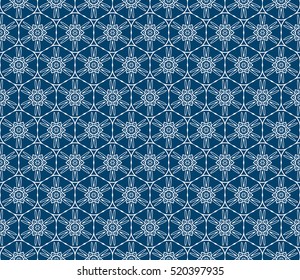 creative floral ornament. seamless geometry pattern. vector illustration. blue color