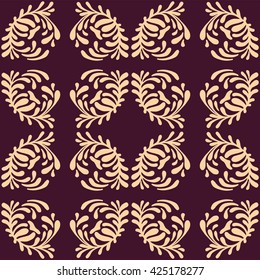 Creative floral pattern on flat colors. Hand drawn flower for cards, prints and laser cutting. Vector illustration