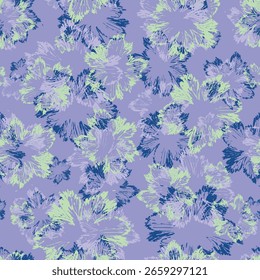 Creative floral texture abstract vector seamless pattern. Flower backdrop idea for background, textile, home decor, banner, template, bedsheet, carpet and rugs, business, wall paper, gift wrap, scarf.