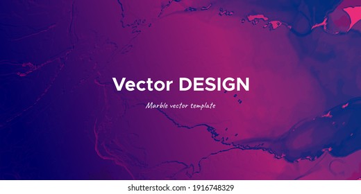 Creative Flow Background. Alcohol Inks Paint Template. Blue Gradient Flow Background. Vector Fluid Texture. Digital Graphic Marble. Flow Background. Purple Abstract Motion. Futuristic Liquid Banner.