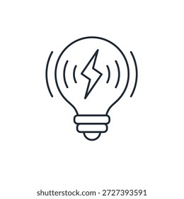 Flujo creativo, inspiración. Una idea original y emocionante. Icono lineal de Vector aislado sobre fondo blanco.
