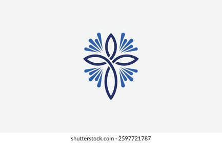 Creative Flower Cross blooming Logo design