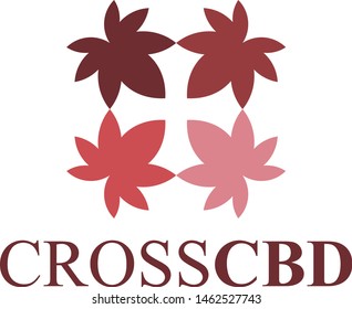 Creative Flower and cross logo Design inspiration Vector